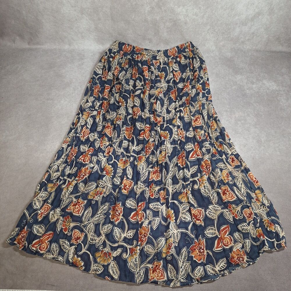 Worthington Womens XL Maxi Skirt Flowy Pleated Boho Cottage Floral